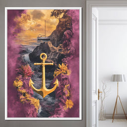 Golden Anchor Coastal Voyage - NicheCanvas