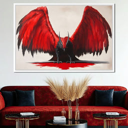 Fiery Wings Shadowed Sentinel - NicheCanvas