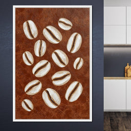 Coffee Beans Brown Background - NicheCanvas