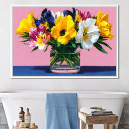 Spring Poppies Glass Vase Pink - NicheCanvas