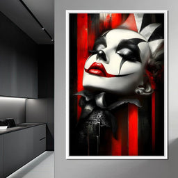 Gothic Harlequin Red Kiss - NicheCanvas