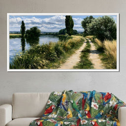 Walking Towards The Summer Riverbank - NicheCanvas