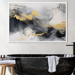 Golden Cascade Through Smoke - NicheCanvas