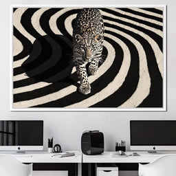 Leopard in Monochrome Swirls - NicheCanvas