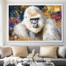 Majestic White Gorilla Portrait - Neal Hackett - NicheCanvas