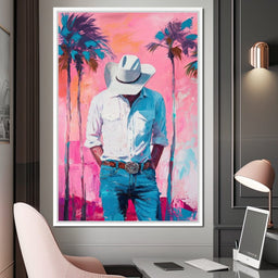 Cowboy Dreams Under Palms - NicheCanvas