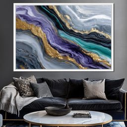 Gilded Riverstone Flow - NicheCanvas