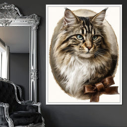 Blue Eyed Tabby Cat Portrait - NicheCanvas