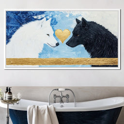 Golden Heart Wolves - NicheCanvas
