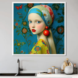 The Girl with the Scarlet Earring - TooplesArt - NicheCanvas