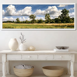 Wide Pastures Under Rolling Clouds - NicheCanvas