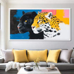 Dual Leopard Heads Pop Painting - NicheCanvas