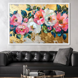 Golden Royal Flowers 08 - Wildrose Creations - NicheCanvas