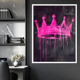 Pink Crown Graffiti - NicheCanvas