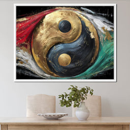 Golden Yin Yang Celestial Balance - NicheCanvas