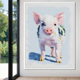 Farmhouse Pastel Piglet Charm - NicheCanvas