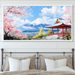 Cherry Blossom Mountain Retreat - NicheCanvas