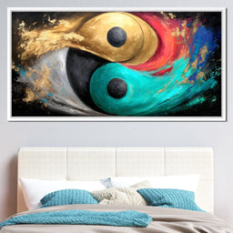 Celestial Duality Gold Turquoise - NicheCanvas