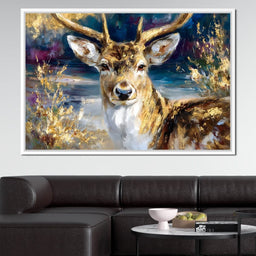 Golden Stag Forest Majesty - NicheCanvas