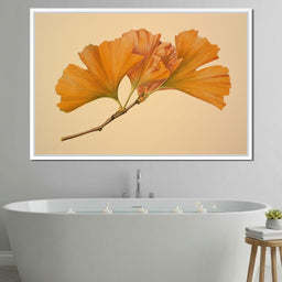 Golden Ginkgo Fan Leaves Glow - NicheCanvas