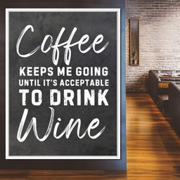 Coffee Before Wine Humor Sign - NicheCanvas