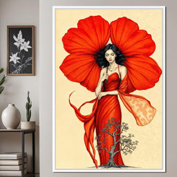 Rooted in Scarlet - TooplesArt - NicheCanvas