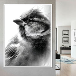 Feathered Sentinel Monochrome - NicheCanvas