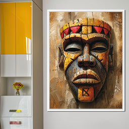 Ancient Tribal Mask Vibrance - NicheCanvas