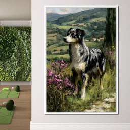 Australian Shepherd Meadow Sentinel - NicheCanvas