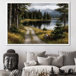 Alpine Lake Forest Pathway - NicheCanvas