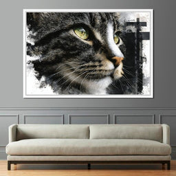 Golden Eyed Cat Portrait - NicheCanvas