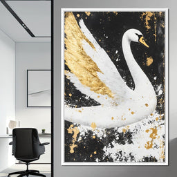 Elegant Graceful Swan Radiance - NicheCanvas