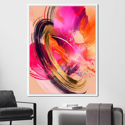 Radiant Magenta Gold Swirl Energy - NicheCanvas