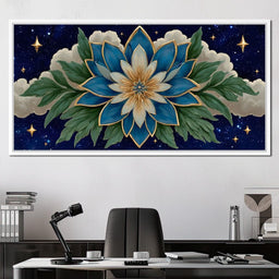 Celestial Lotus Under Cosmic Stars - NicheCanvas