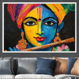 Divine Radiance of Vibrant Krishna - NicheCanvas