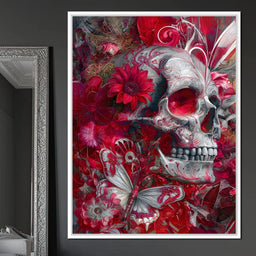 Rose Petal Skull Garden Feast - NicheCanvas