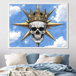 Majestic Crowned Skull Skies - NicheCanvas
