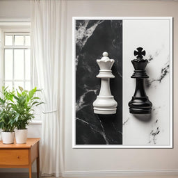 Duality of Kings Chess Contrast - NicheCanvas