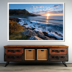 Golden Coastline Sunrise Tide - NicheCanvas