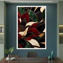 Gilded Petal Geometry - NicheCanvas