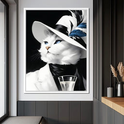 Sophisticated Feline Reverie - NicheCanvas