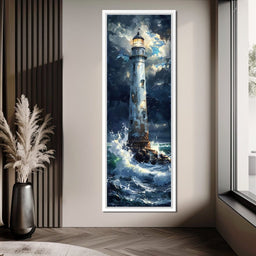 Lighthouse of Stormy Shores - NicheCanvas