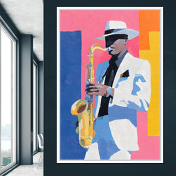Vibrant Jazz Sax Soloist Style - NicheCanvas
