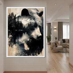 Wild Pines Bear Reflection - NicheCanvas