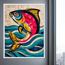 Vibrant Tropical Fish Mosaic - NicheCanvas