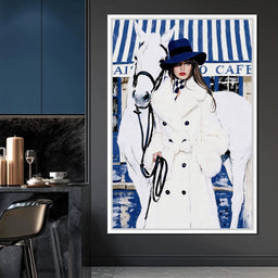 Cafe Socialite With A White Steed - NicheCanvas