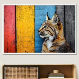 Wild Elegance Against Color Stripes - NicheCanvas