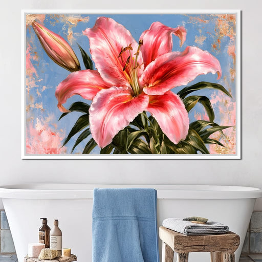 Soft Petals Under A Pale Summer Sky Canvas Print