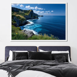 Wild Cliffs Over Blue Sea - NicheCanvas