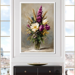 Spring Bouquet on Beige Background - NicheCanvas